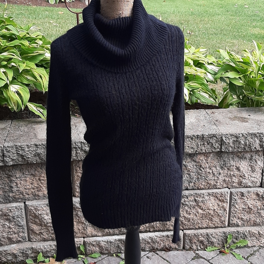 Black cowl neck sweater